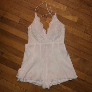 Lace embroidered romper